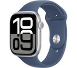APPLE Watch Series 10 - 46mm Silver Aluminium Case with Denim Sport Band, M/L - Very Good