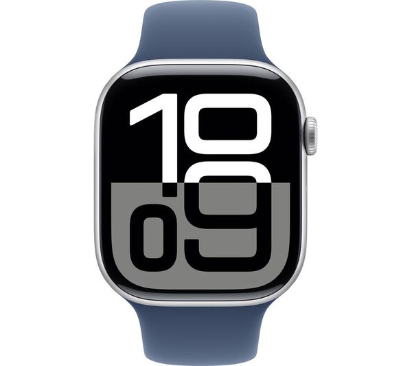 APPLE Watch Series 10 - 46mm Silver Aluminium Case with Denim Sport Band, M/L - Very Good
