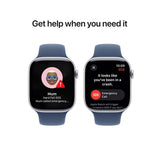 APPLE Watch Series 10 - 46mm Silver Aluminium Case with Denim Sport Band, M/L - Very Good