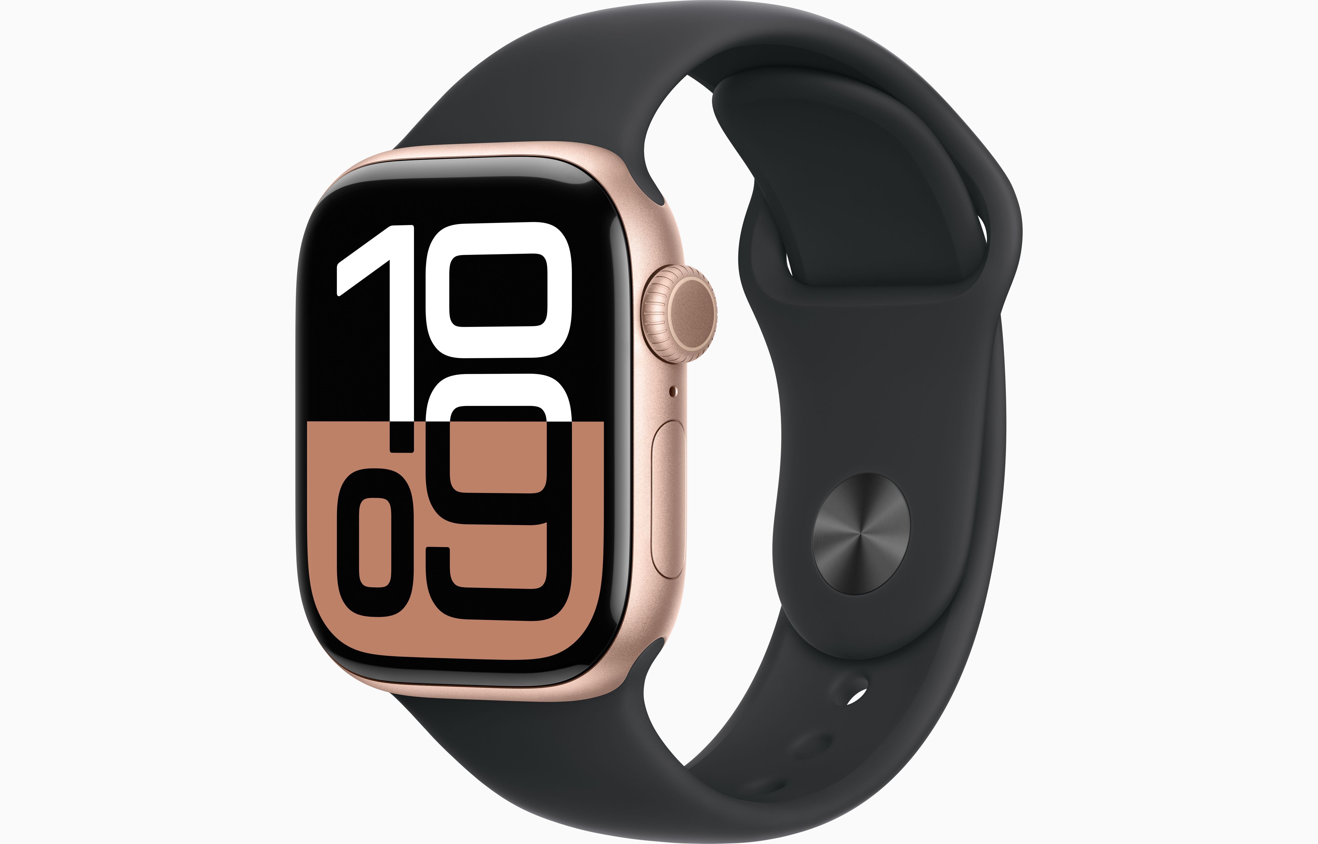 APPLE Watch Series 10 - Rose Gold Aluminium Case with Black Sport Band
