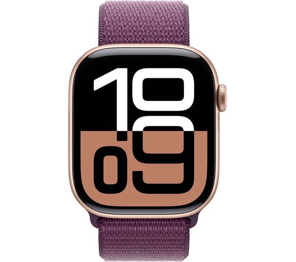 APPLE Watch Series 10 - 46mm Rose Gold Aluminium Case with Plum Sport Loop - Pristine