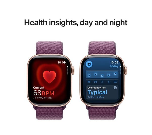 APPLE Watch Series 10 - 46mm Rose Gold Aluminium Case with Plum Sport Loop - Pristine