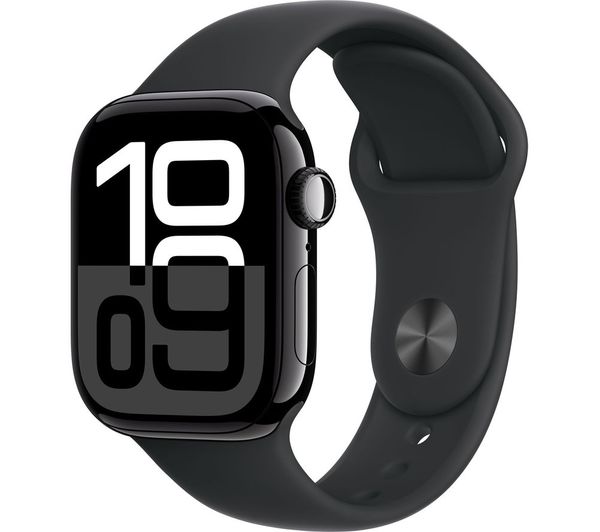 APPLE Watch Series 10 Jet Black Aluminium Case, Black Sport Band
