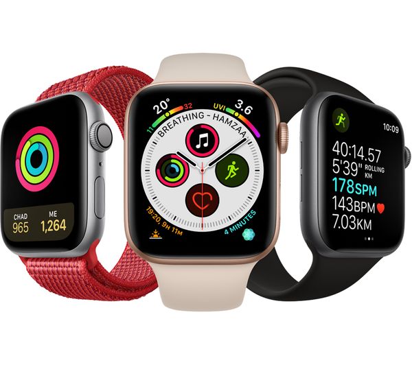 Apple Watch Series 4 GPS Space Grey Aluminium with Black Sports Band, 44mm - Acceptable