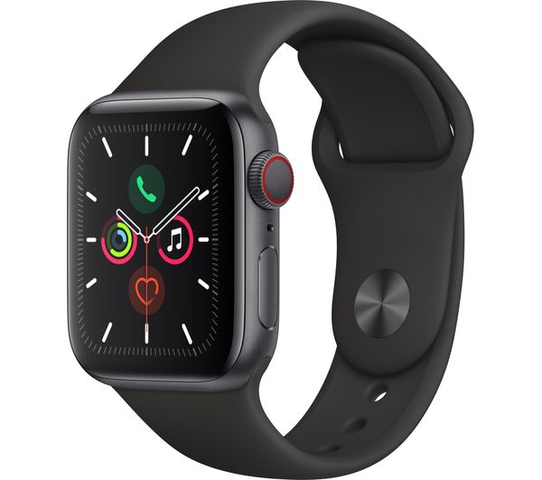 APPLE Watch Series 5 - Space Grey Aluminium with Black Sports Band