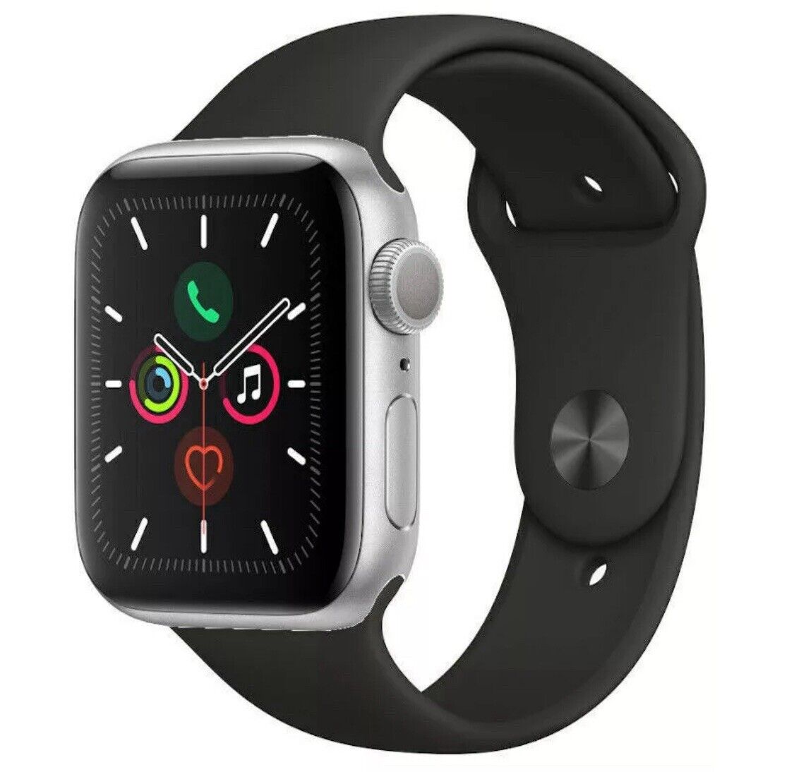 APPLE Watch Series 5 - Silver Aluminium with Black Sports Band
