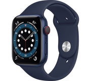 APPLE Watch Series 6 GPS + Cellular - Blue Aluminium with Deep Navy Sports Band, 44mm - Very Good