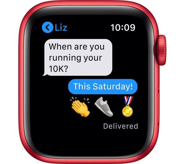 APPLE Watch Series 6 Cellular - PRODUCT(RED) Aluminium with PRODUCT(RED) Sports Band, 44 mm - Acceptable