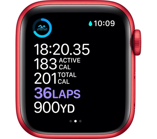 APPLE Watch Series 6 Cellular - PRODUCT(RED) Aluminium with PRODUCT(RED) Sports Band, 44 mm - Acceptable