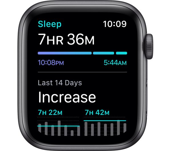 APPLE Watch Series 6 GPS - Space Grey Aluminum with Black Nike Sports Band, 44mm - Acceptable (SCREEN POOR)