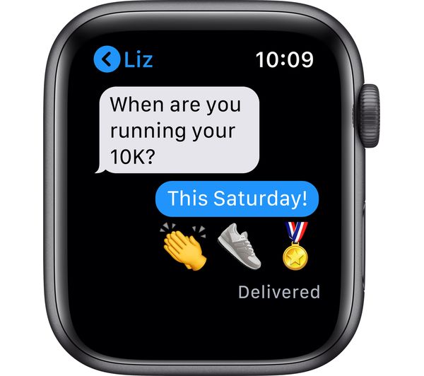 APPLE Watch Series 6 GPS - Space Grey Aluminum with Black Nike Sports Band, 44mm - Acceptable (SCREEN POOR)