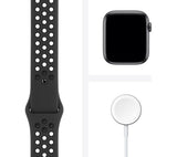 APPLE Watch Series 6 GPS - Space Grey Aluminum with Black Nike Sports Band, 44mm - Acceptable (SCREEN POOR)