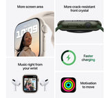 APPLE Watch Series 7 GPS + Cellular - Green Aluminium with Clover Sports Band, 41mm - Very Good