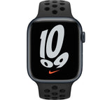 APPLE Watch Series 7 Cellular 4G - Midnight Aluminium with Anthracite & Black Nike Sport Band, 45mm - Good
