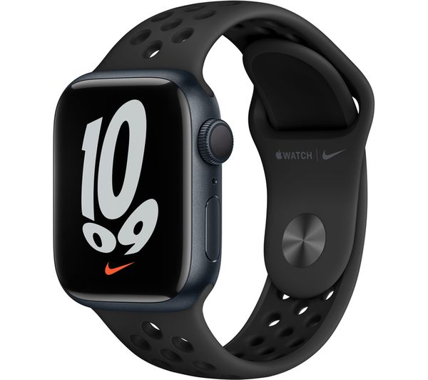 APPLE Watch Series 7 - Midnight Aluminium with Anthracite & Black Nike Sport Band, 45mm - Acceptable