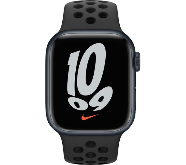 APPLE Watch Series 7 - Midnight Aluminium with Anthracite & Black Nike Sport Band, 45mm - Acceptable
