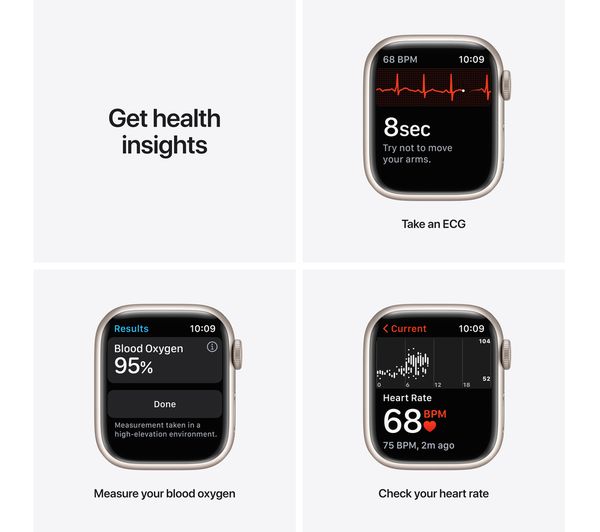 Apple Watch Series 7 GPS - Starlight Aluminium with Starlight Sport Band - 41mm - Good