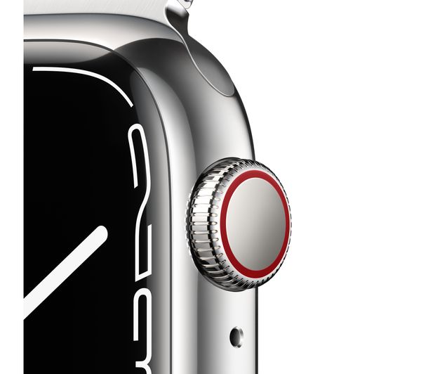 APPLE Watch Series 7 Cellular - Silver Stainless Steel with Silver Milanese Loop, 45mm - Pristine
