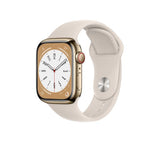APPLE Watch Series 8 Cellular - Gold Stainless Steel with Starlight Sports Band, 41mm