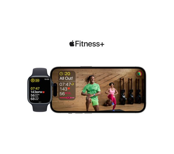 APPLE Watch Series 8 Cellular - Graphite Stainless Steel with Midnight Sport Band, 45mm - Very Good