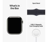 APPLE Watch Series 8 Cellular - Graphite Stainless Steel with Midnight Sport Band, 45mm - Very Good