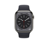 APPLE Watch Series 8 Cellular - Graphite Stainless Steel with Midnight Sport Band, 45mm - Very Good