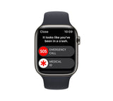 APPLE Watch Series 8 Cellular - Graphite Stainless Steel with Midnight Sport Band, 45mm - Very Good