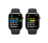 APPLE Watch Series 8 Cellular - Graphite Stainless Steel with Midnight Sport Band, 45mm - Very Good