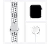 APPLE Watch Series 8 Cellular - Silver Aluminium with Pure Platinum & Black Nike Sports Band, 45mm - Good