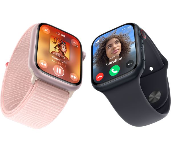 Apple Watch Series 9 GPS + Cellular, 41mm Starlight Aluminium Case with Starlight Sport Band - S/M - Good