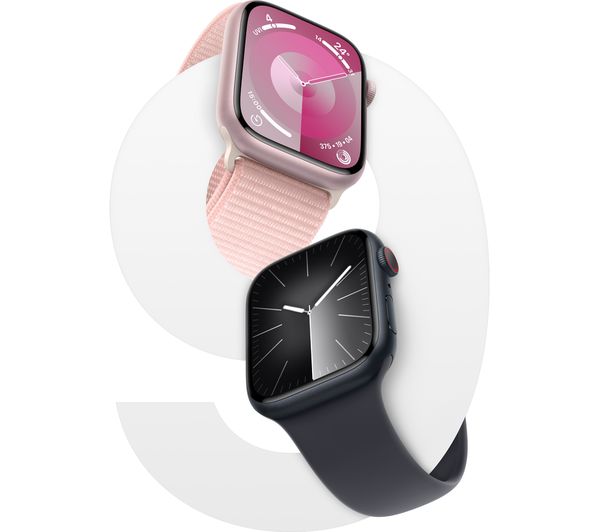 Apple Watch Series 9 GPS + Cellular, 41mm Starlight Aluminium Case with Starlight Sport Band - S/M - Good