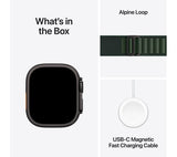 APPLE Watch Ultra 2 Cellular - 49 mm Black Titanium Case with Dark Green Alpine Loop, Medium - Pristine