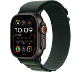 APPLE Watch Ultra 2 Cellular - 49 mm Black Titanium Case with Dark Green Alpine Loop, Medium - Pristine