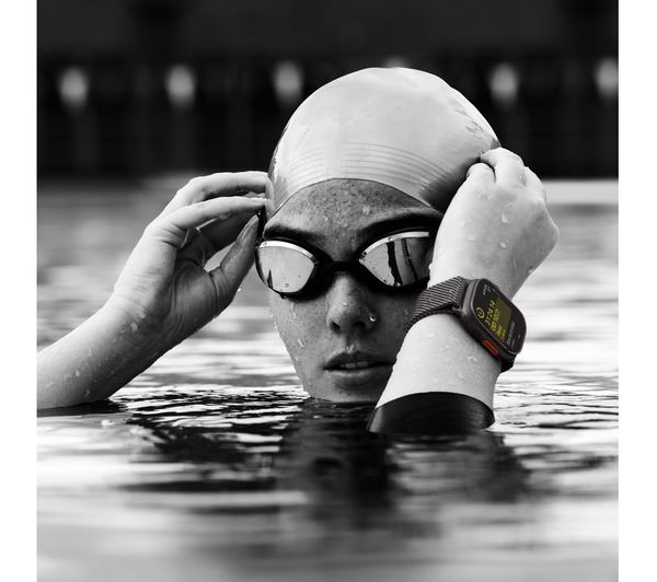 APPLE Watch Ultra 2 Cellular - 49 mm Black Titanium Case with Dark Green Alpine Loop, Medium - Pristine