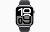 Apple Watch Series 10 GPS, 46mm Silver Aluminium Case with Black Sport Band - M/L - Pristine
