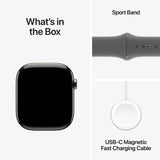 Apple Watch Series 10 GPS + Cellular, 42mm Natural Titanium Case with Stone Grey Sport Band - S/M - Good