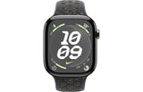 Apple Watch Series 10 GPS + Cellular – 46mm Natural Titanium with Midnight Sky Nike Sport Band (M/L) – Very Good