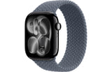 Apple Watch Series 11 GPS, 46mm Jet Black Aluminium Case with Anchor Blue Braided Solo Loop - Size 5 - Pristine