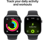 Apple Watch Series 11 Cellular 46mm Space Grey Aluminium Case with Black Sport Band M/L – Pristine
