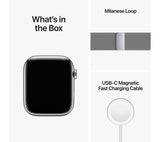 APPLE Watch Series 8 Cellular - Silver with Silver Milanese Loop, 45mm - Very Good