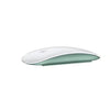 White and green computer mouse on a white background