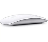 A white Apple Magic Mouse 2 on a light background.