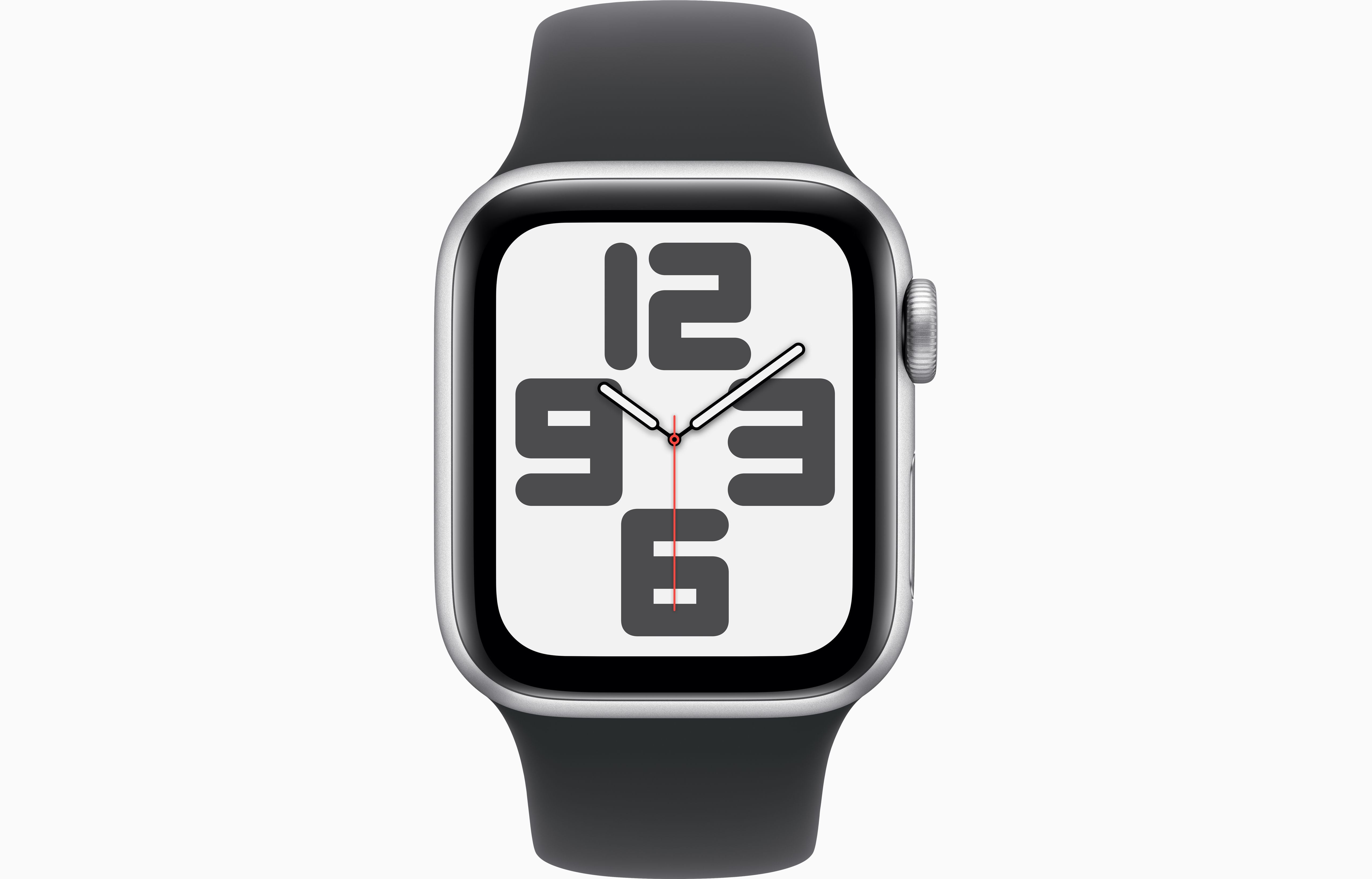 Apple Watch SE 2 GPS, 44mm Silver Aluminium Case with Black Sport Band - Good