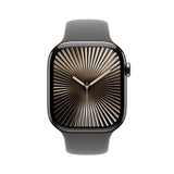Apple Watch Series 10 GPS + Cellular, 42mm Natural Titanium Case with Stone Grey Sport Band - S/M - Good