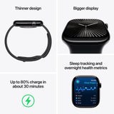 Apple Watch Series 10 GPS + Cellular, 42mm Natural Titanium Case with Stone Grey Sport Band - S/M - Good