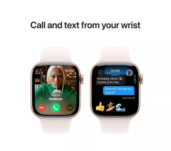 Apple Watch Series 10 GPS + Cellular, 46mm Rose Gold Aluminium Case with Light Blush Sport Band - M/L - Very Good