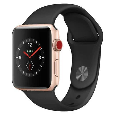 Apple Watch Series 3 Gold Aluminium Black Sport Band 
