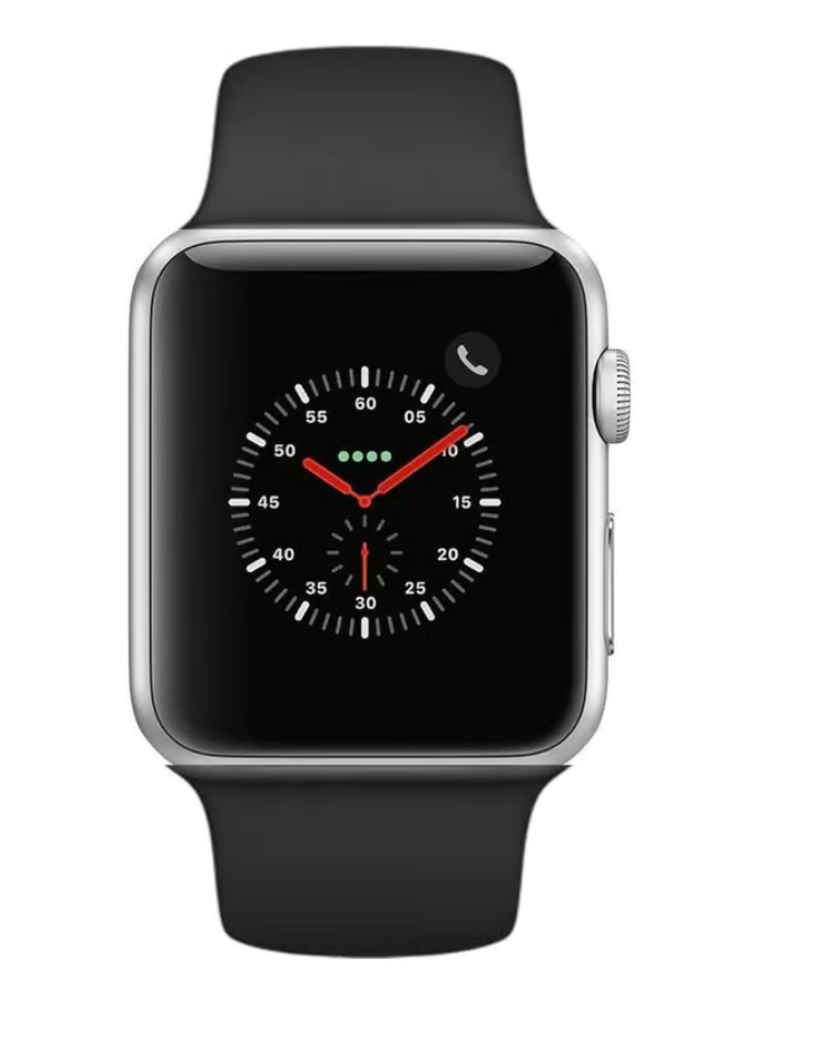 Apple Watch Series 4 Silver Stainless Steel with Black Sports Band