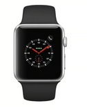Apple Watch Series 4 Silver Stainless Steel with Black Sports Band