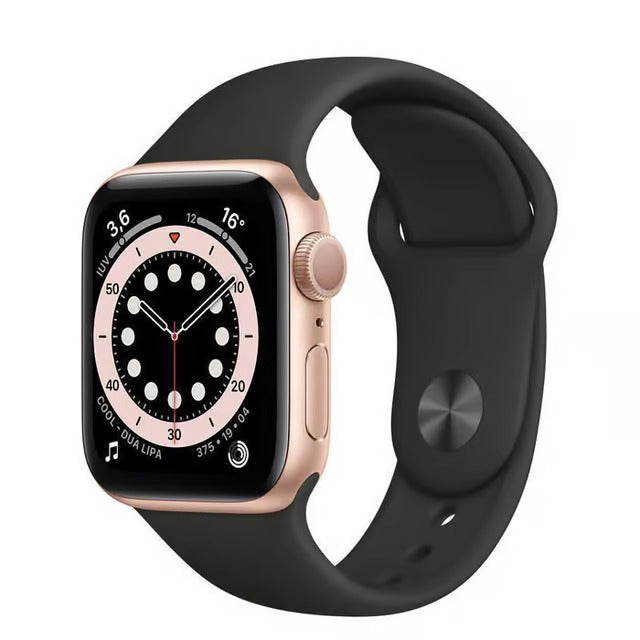Apple Watch Series 6 - Gold Aluminium with Black Sports Band 